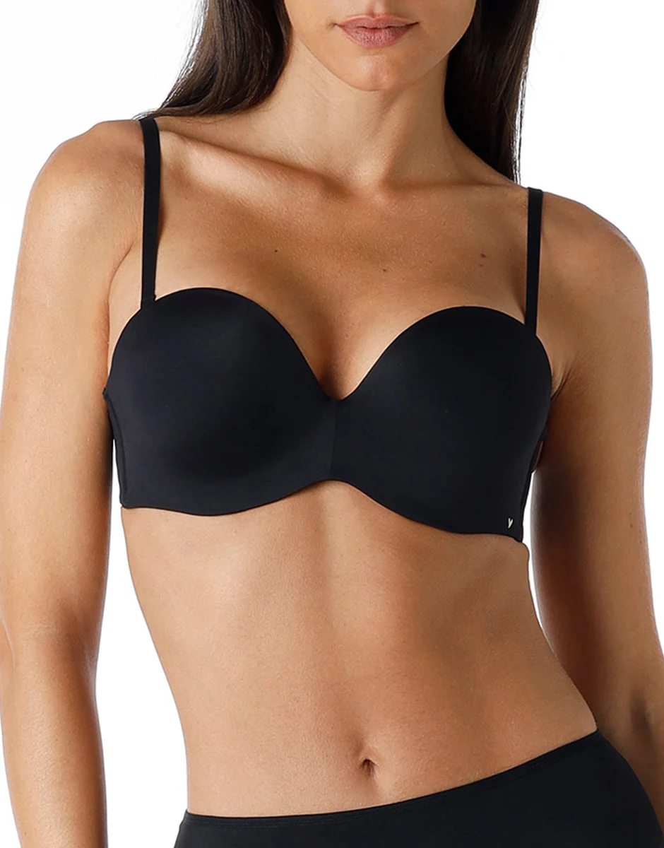 Balconette imbottito strapless, nero - Image 2