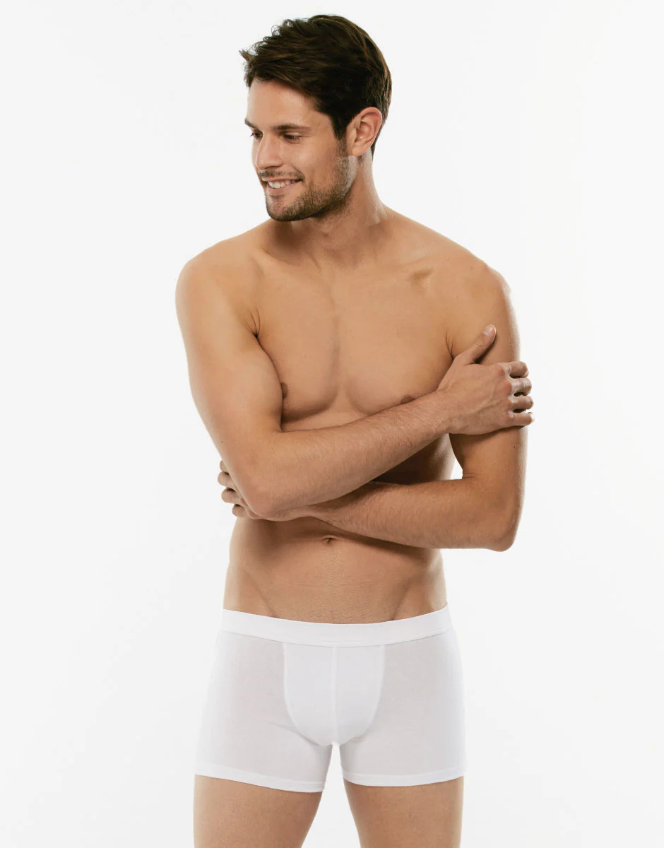 BIPACK - Short boxer Cotton Stretch bianco in cotone elasticizzato -X2