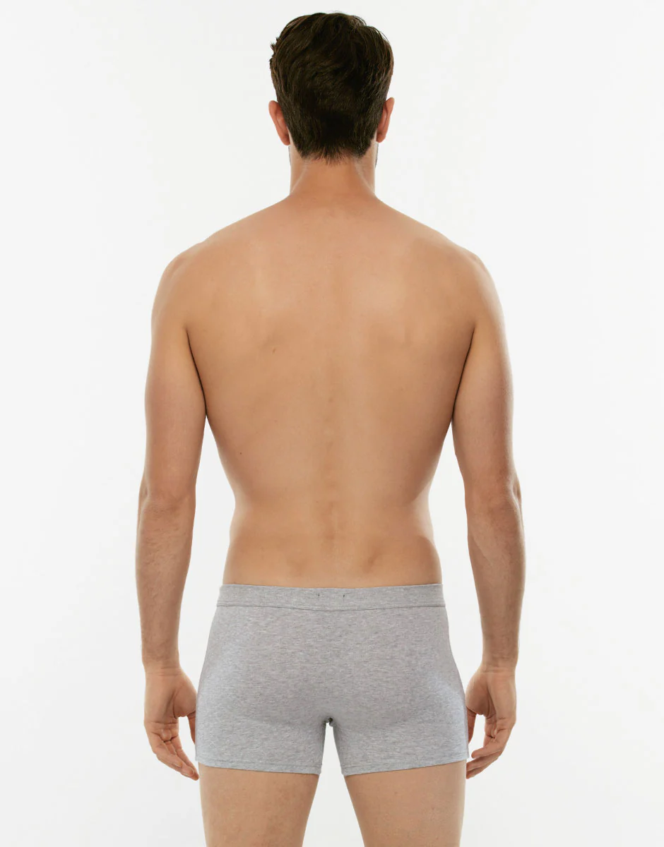 BIPACK - Short boxer Cotton Stretch grigio melange in cotone elasticizzato X2 - Image 2