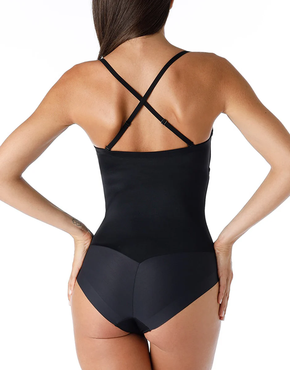 Body strapless in microfibra, nero - Image 4