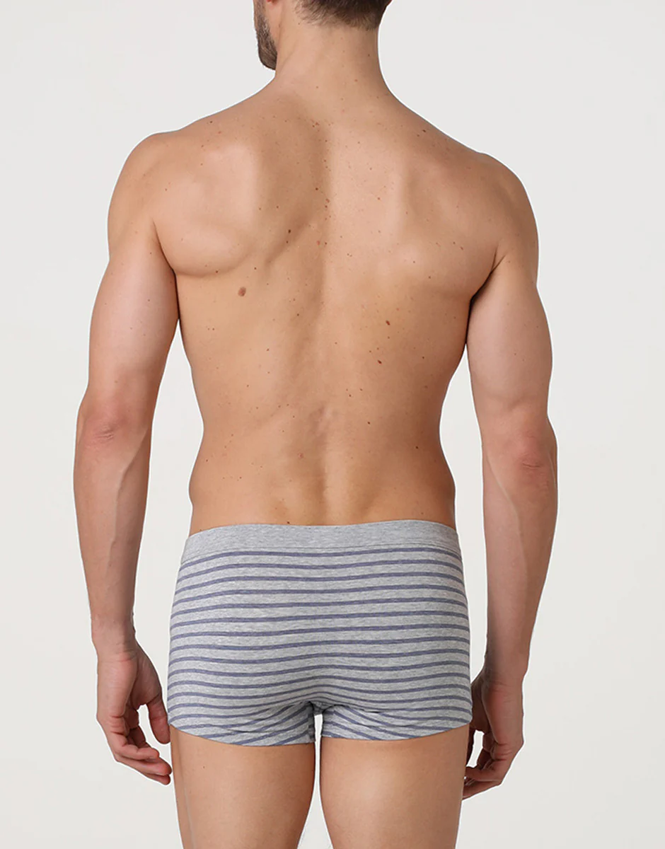 Boxer Jacquard Cotton Modal, grigio melange e avio - Image 2