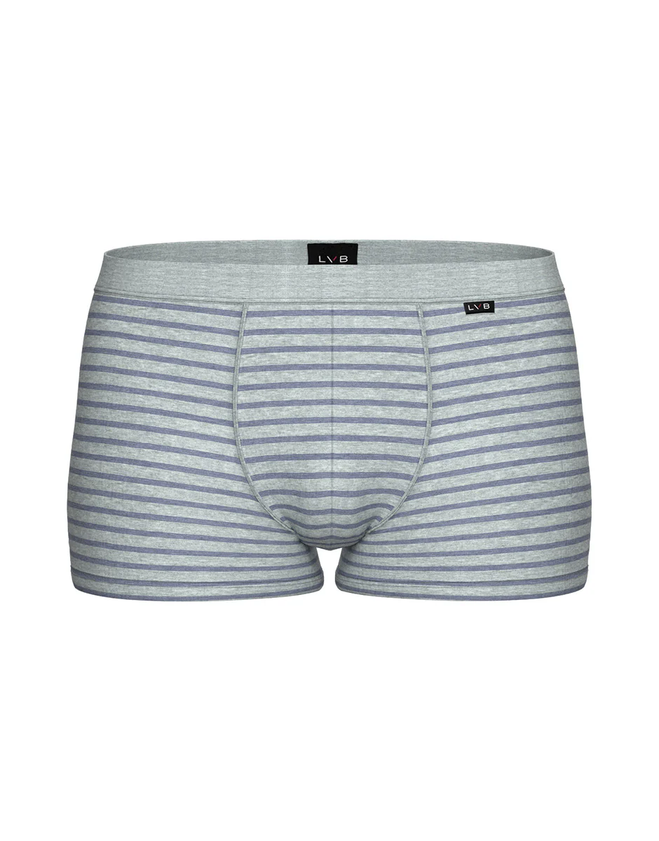 Boxer Jacquard Cotton Modal, grigio melange e avio - Image 4