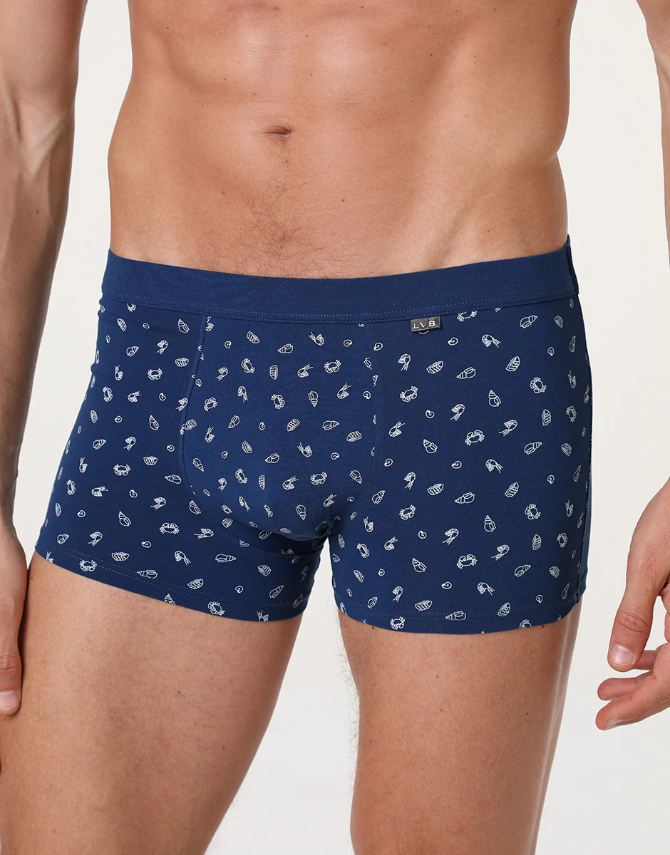 Boxer Printed Stretch Cotton, blu stampa - Image 3