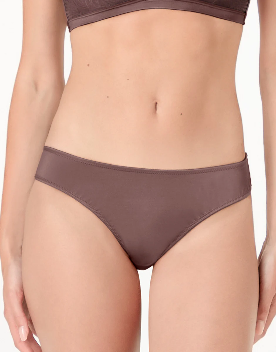 Brasiliano Blowball Lacy Micro in microfibra e pizzo, nocciola