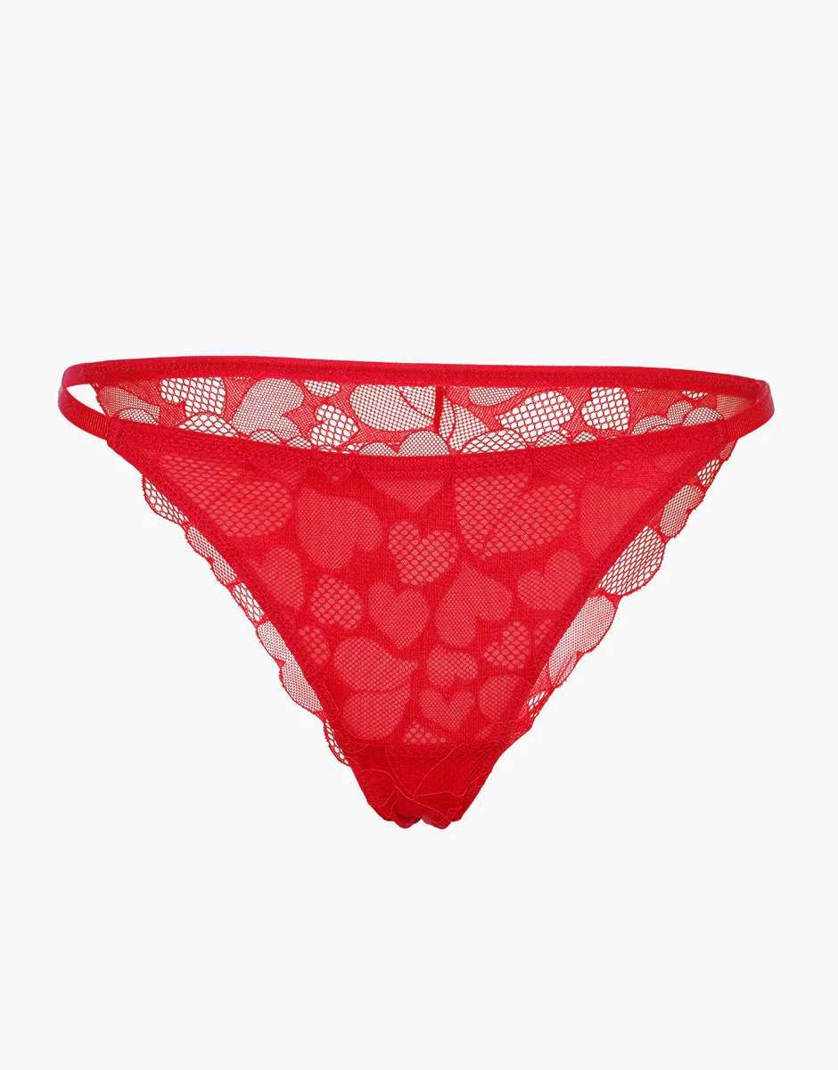 Brasiliano Tanga Romance Hearts in tulle, rosso cuori - Image 5