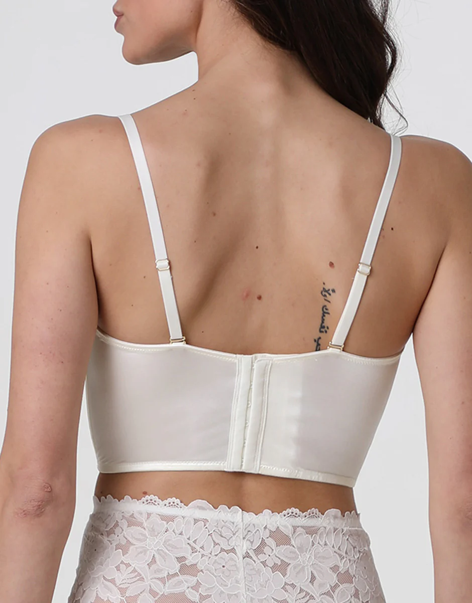 Corsetto con ferretto Beautiful Lace in pizzo, bianco latte - Image 3