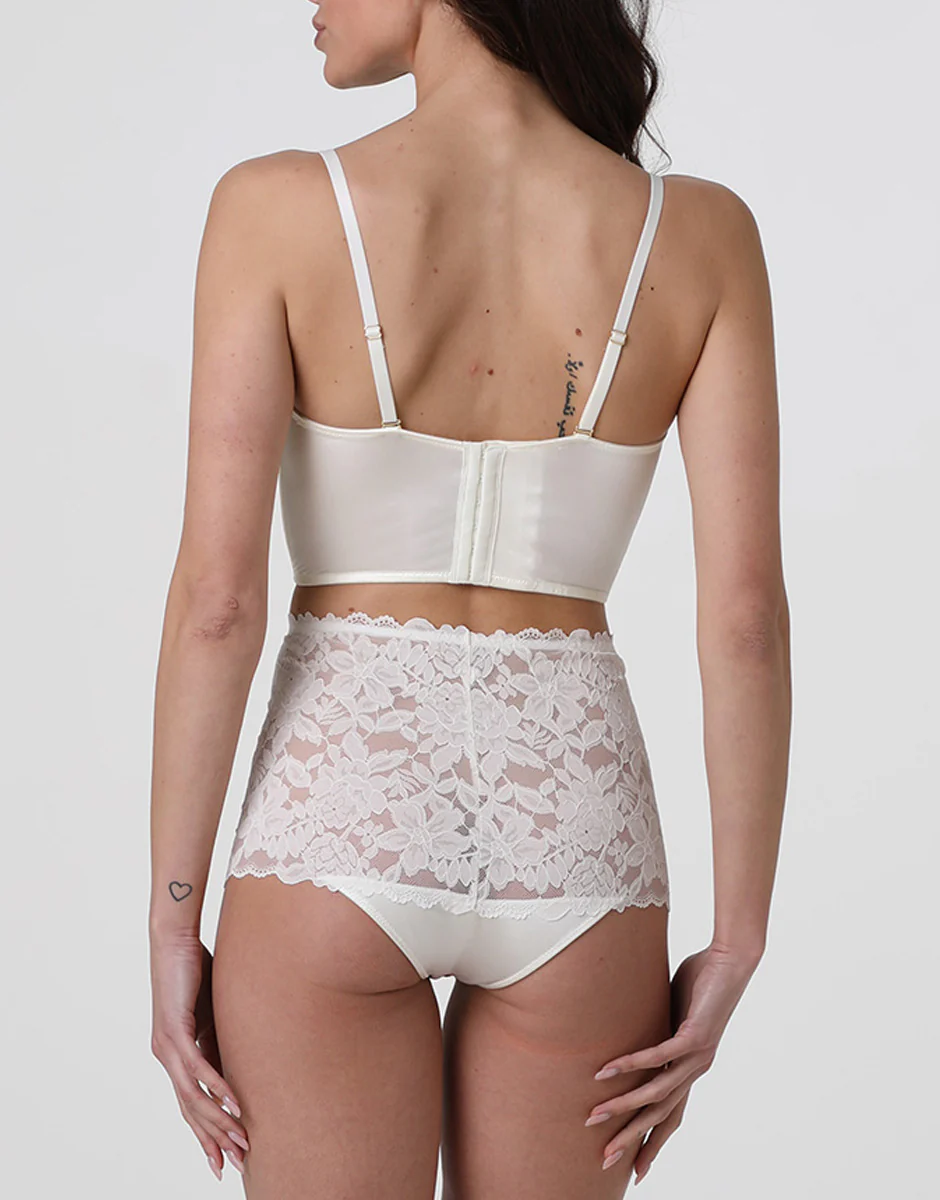 Corsetto con ferretto Beautiful Lace in pizzo, bianco latte - Image 5