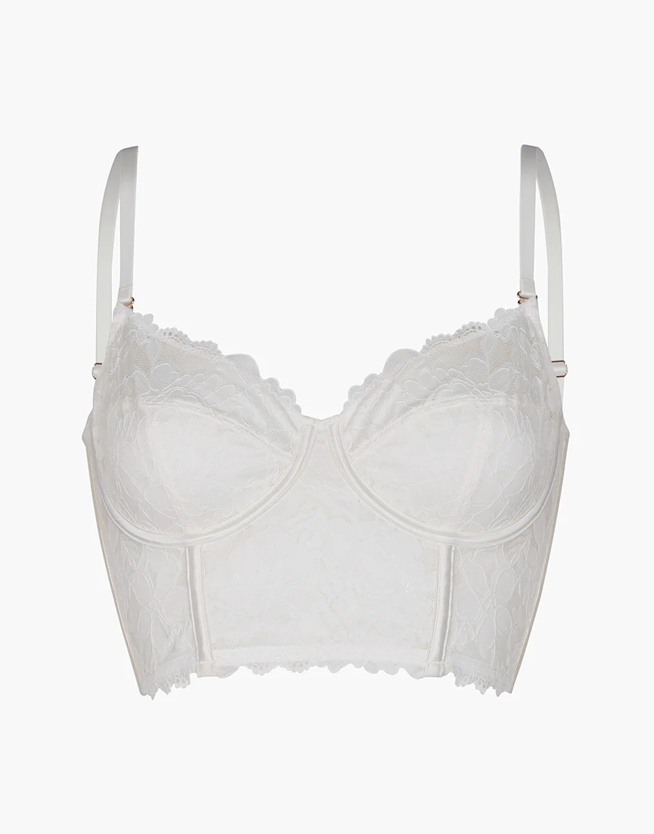 Corsetto con ferretto Beautiful Lace in pizzo, bianco latte - Image 6