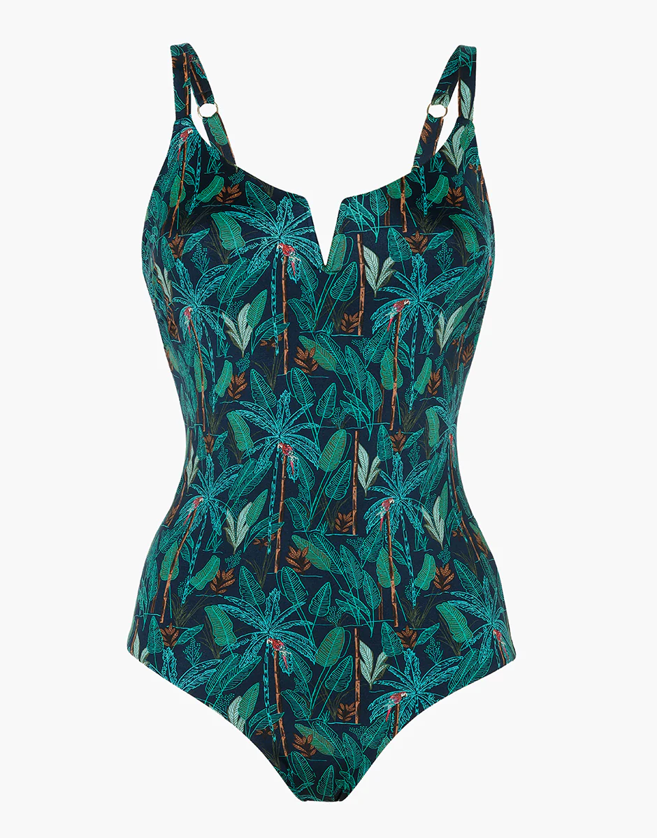 Costume Intero senza Ferretto Imbottito Contemporary Printed Micro, stampa foresta tropicale - Image 4