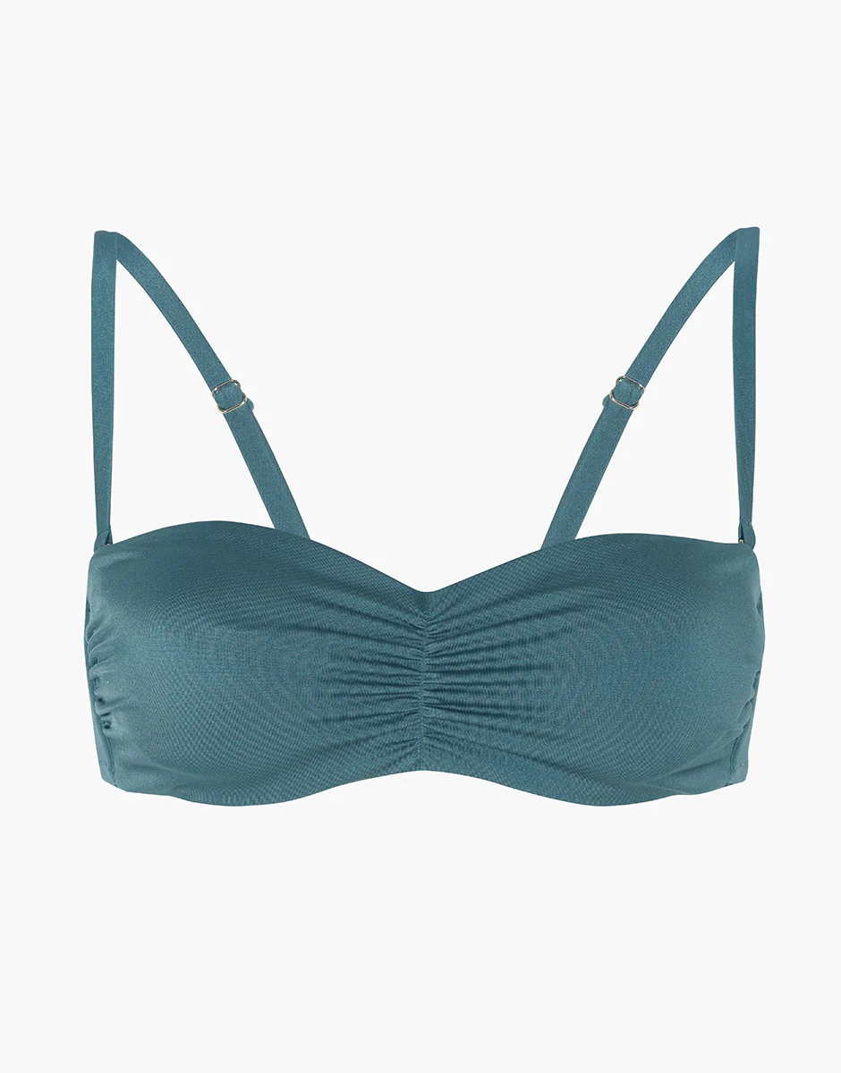 Costume Reggiseno a Fascia con Ferretto Plain Trendy Shiny Micro, verde mediterraneo - Image 8