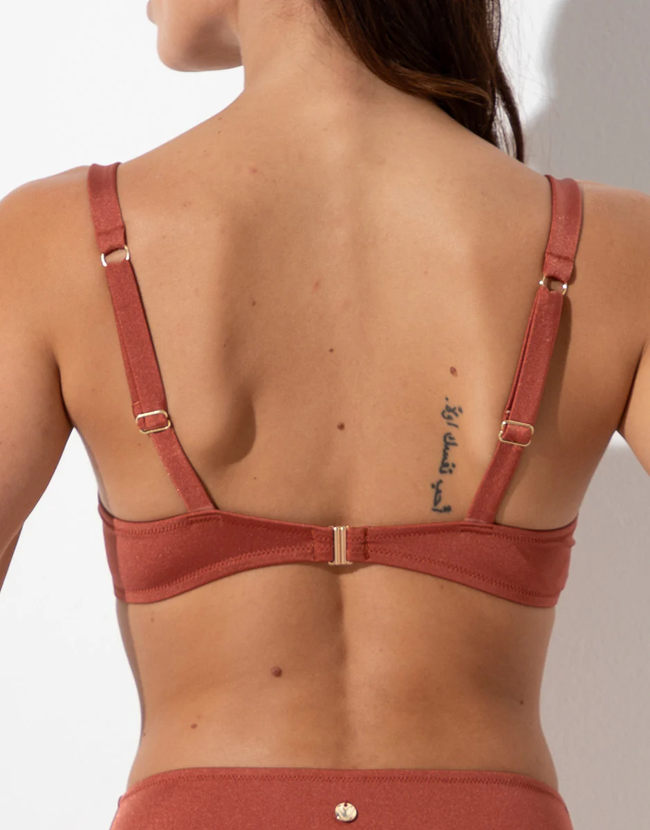 Costume Reggiseno Balconette con Ferretto Glam Shiny Micro, terra - Image 2
