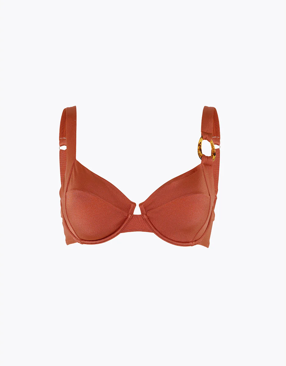 Costume Reggiseno Balconette con Ferretto Glam Shiny Micro, terra - Image 6