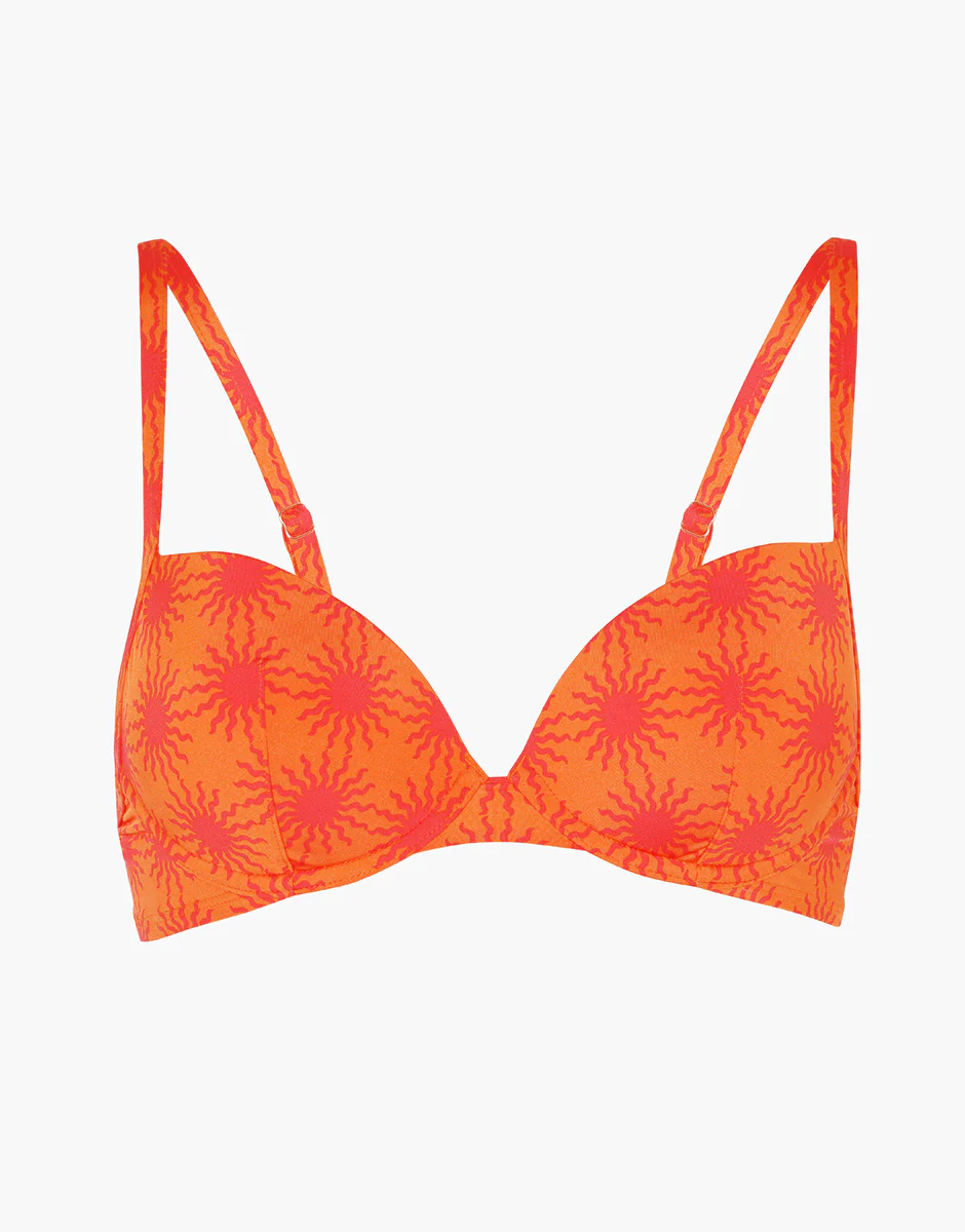 Costume Reggiseno con Ferretto Imbottito Essential Micro, arancione stampa sole - Image 6