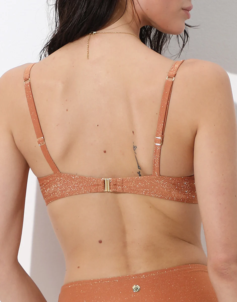 Costume Reggiseno con Ferretto Plain Lurex, rame - Image 3