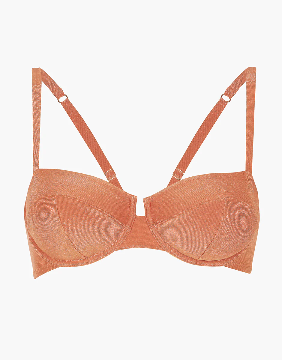 Costume Reggiseno con Ferretto Plain Lurex, rame - Image 6