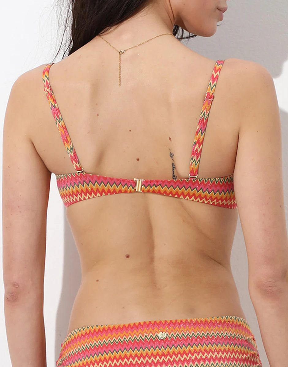Costume Reggiseno Fascia Imbottito senza Ferretto Printed Lurex, zigzag multicolor - Image 3