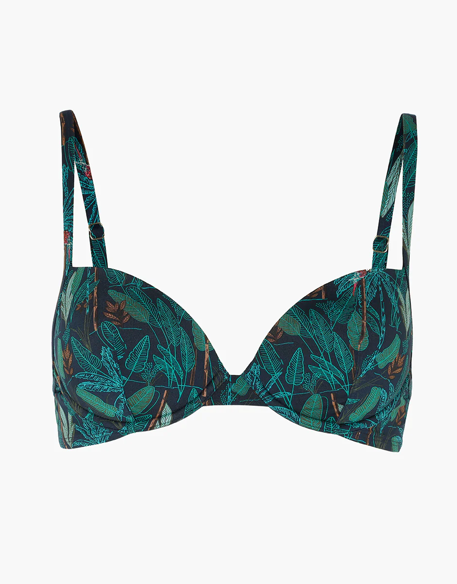 Costume Reggiseno Imbottito con Ferretto Contemporary Printed Micro, stampa foresta tropicale - Image 6