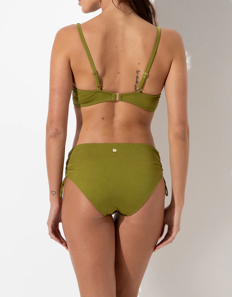 Costume Reggiseno Triangolo con Ferretto Braid Shiny Micro, verde cardamomo - Image 4
