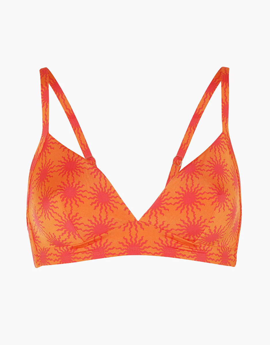 Costume Reggiseno Triangolo Essential Micro, arancione stampa sole - Image 6