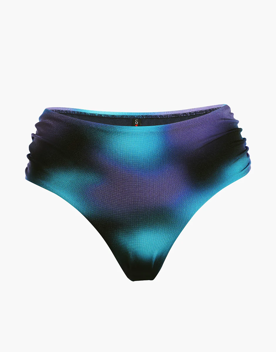 Costume Slip Alto con Arriccio Printed Trendy Shiny Micro, stampa multicolor sfumata - Image 5