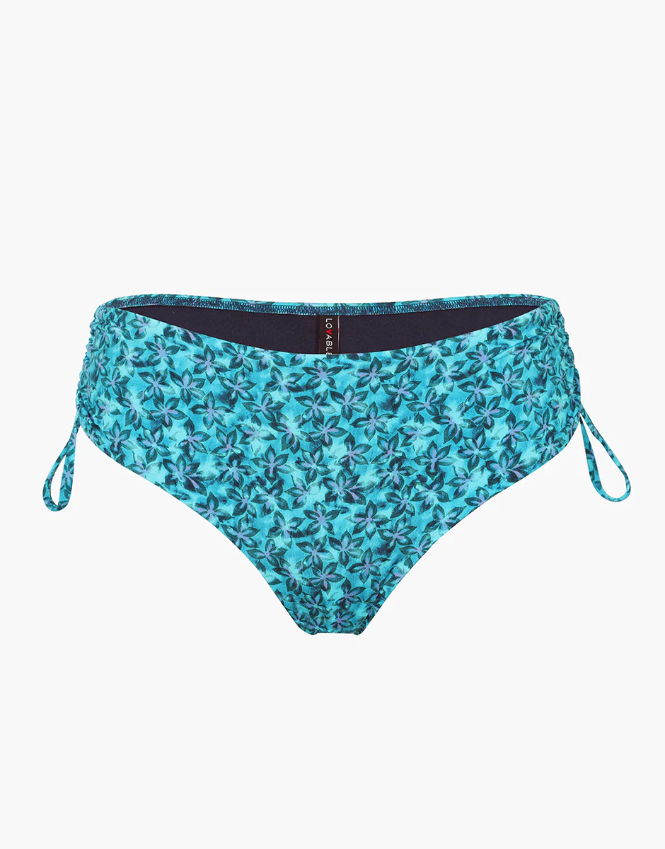 Costume Slip Alto con Coulisse Shiny Micro, multicolor fiori - Image 5