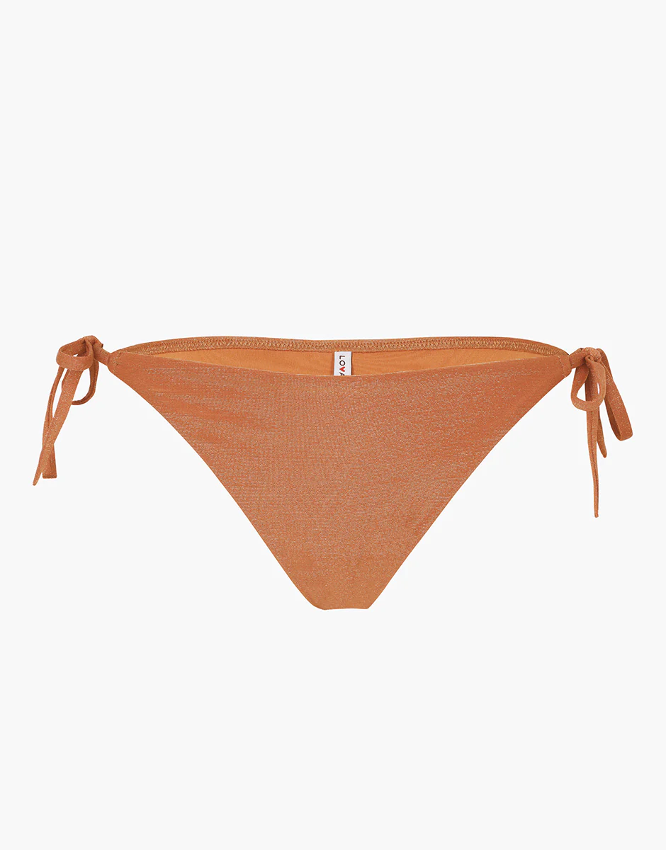 Costume Slip con Laccetti Plain Lurex, rame - Image 5