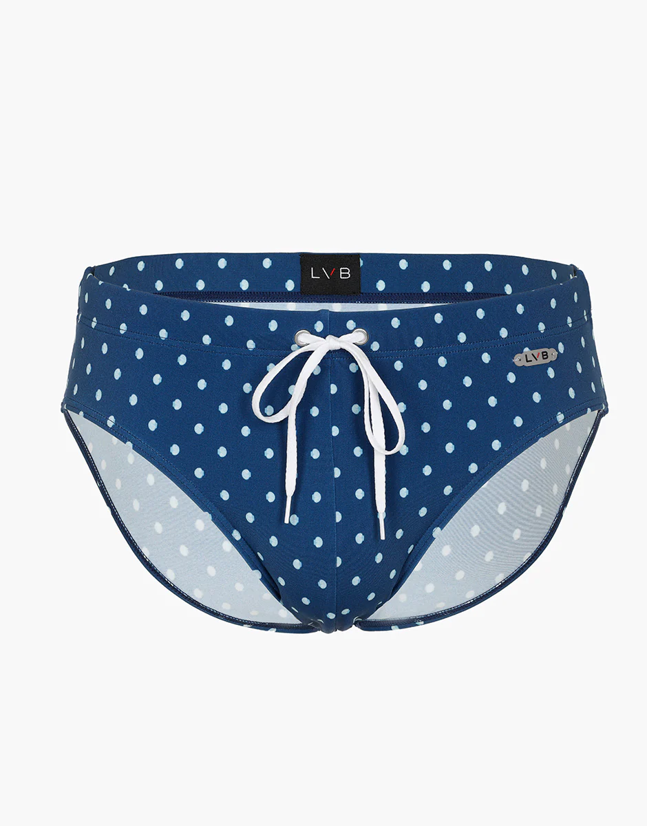 Costume Slip Sporty RCS Indemagliabile, blu scuro stampa conchiglie - Image 4