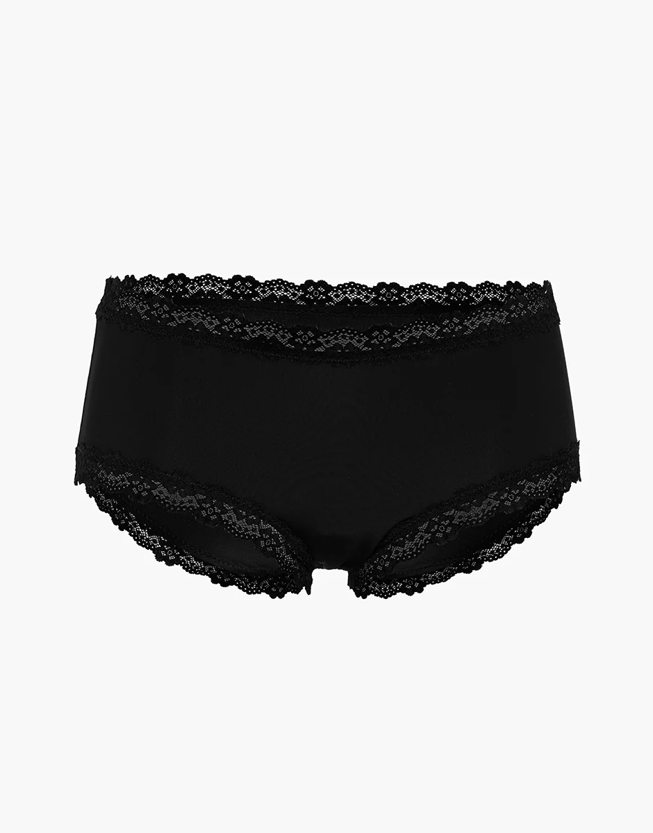 Culotte Lacy Micro in microfibra con pizzo, nero - Image 5