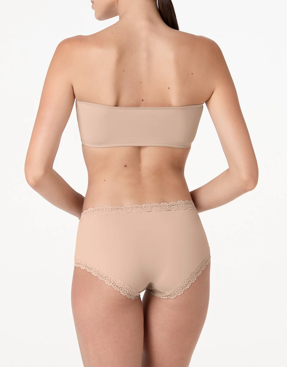Culotte Lacy Micro in microfibra con pizzo, nudo chiaro - Image 4