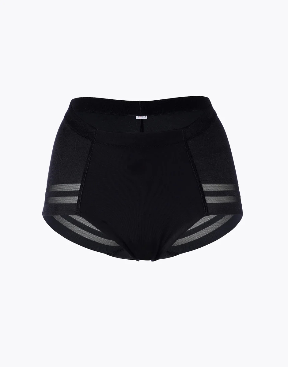 Guaina contenitiva Modern Shaping in microfibra doppiata e tulle, nero - Image 7