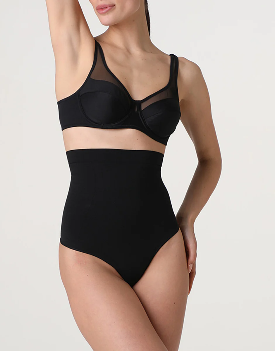 Guaina Perizoma Vita Alta modellante Silhouette Shaping in microfibra, nero - Image 4