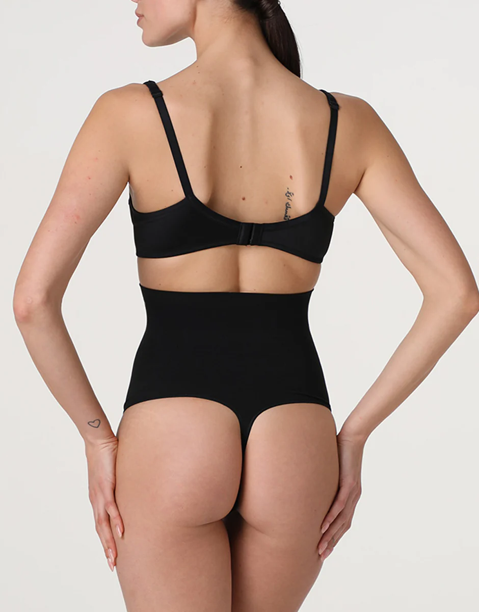 Guaina Perizoma Vita Alta modellante Silhouette Shaping in microfibra, nero - Image 5