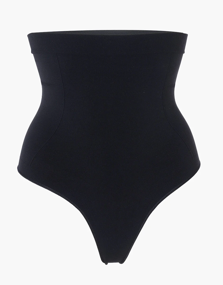 Guaina Perizoma Vita Alta modellante Silhouette Shaping in microfibra, nero - Image 6
