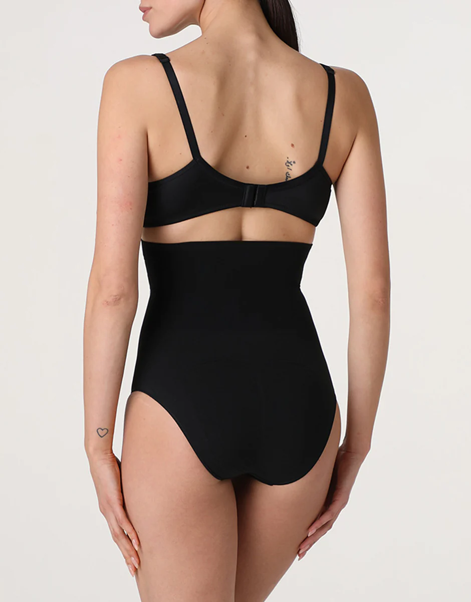 Guaina Slip Vita Alta modellante Silhouette Shaping in microfibra, nero - Image 5