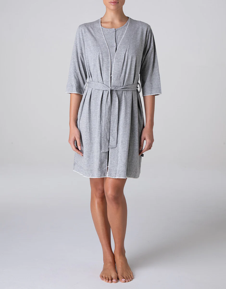 Kimono in Jersey, grigio melange