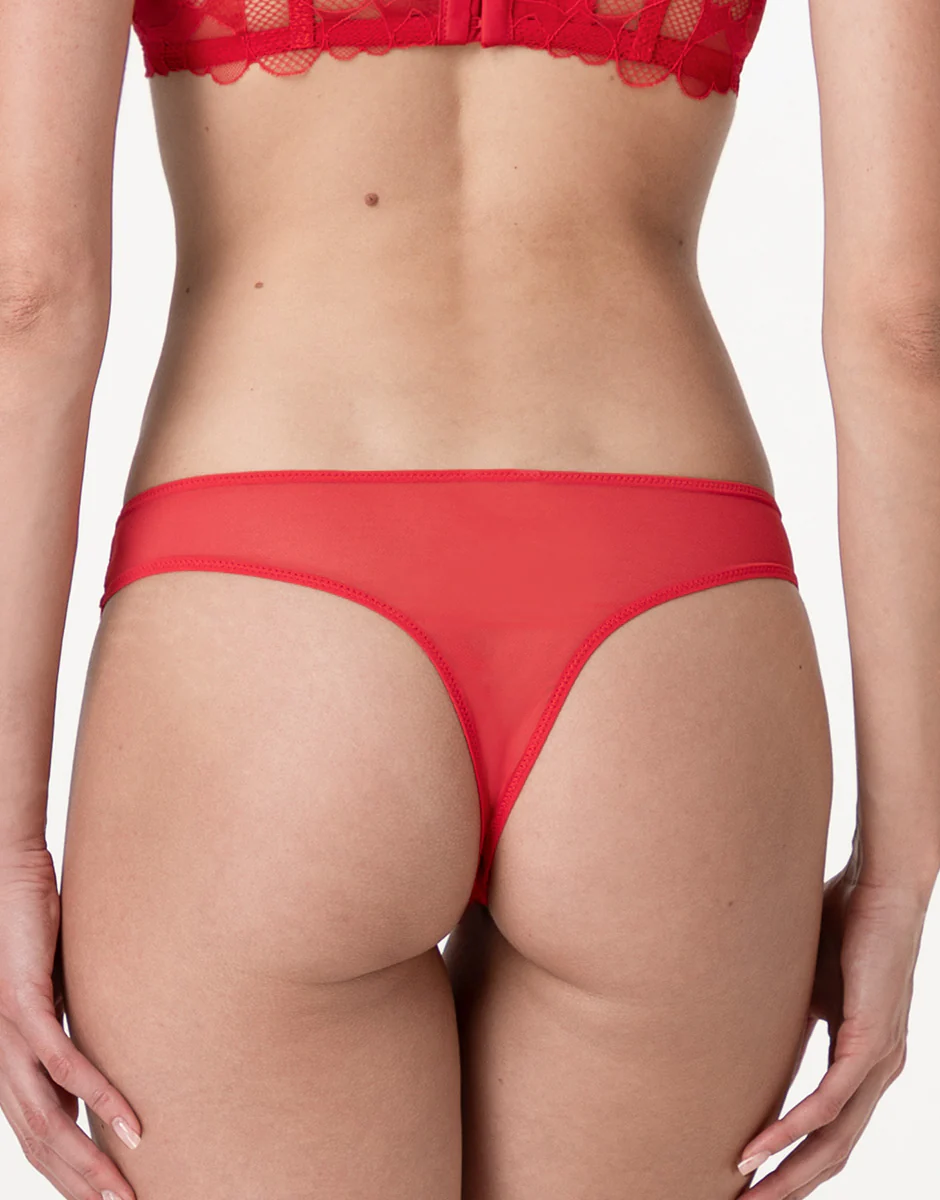 Perizoma Romance Hearts in tulle, rosso cuori - Image 2