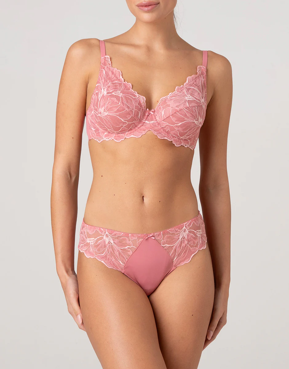 Reggiseno a vela con ferretto Floreal Lace in pizzo, rosa pesco