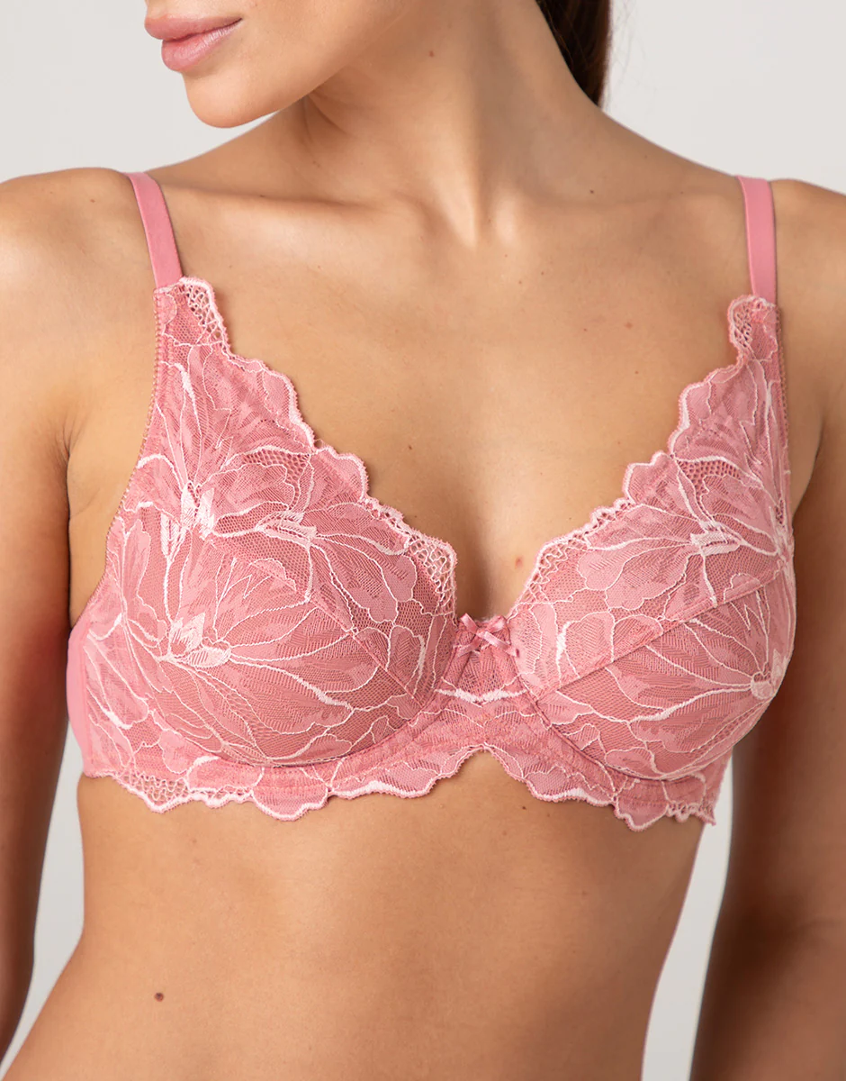 Reggiseno a vela con ferretto Floreal Lace in pizzo, rosa pesco - Image 3