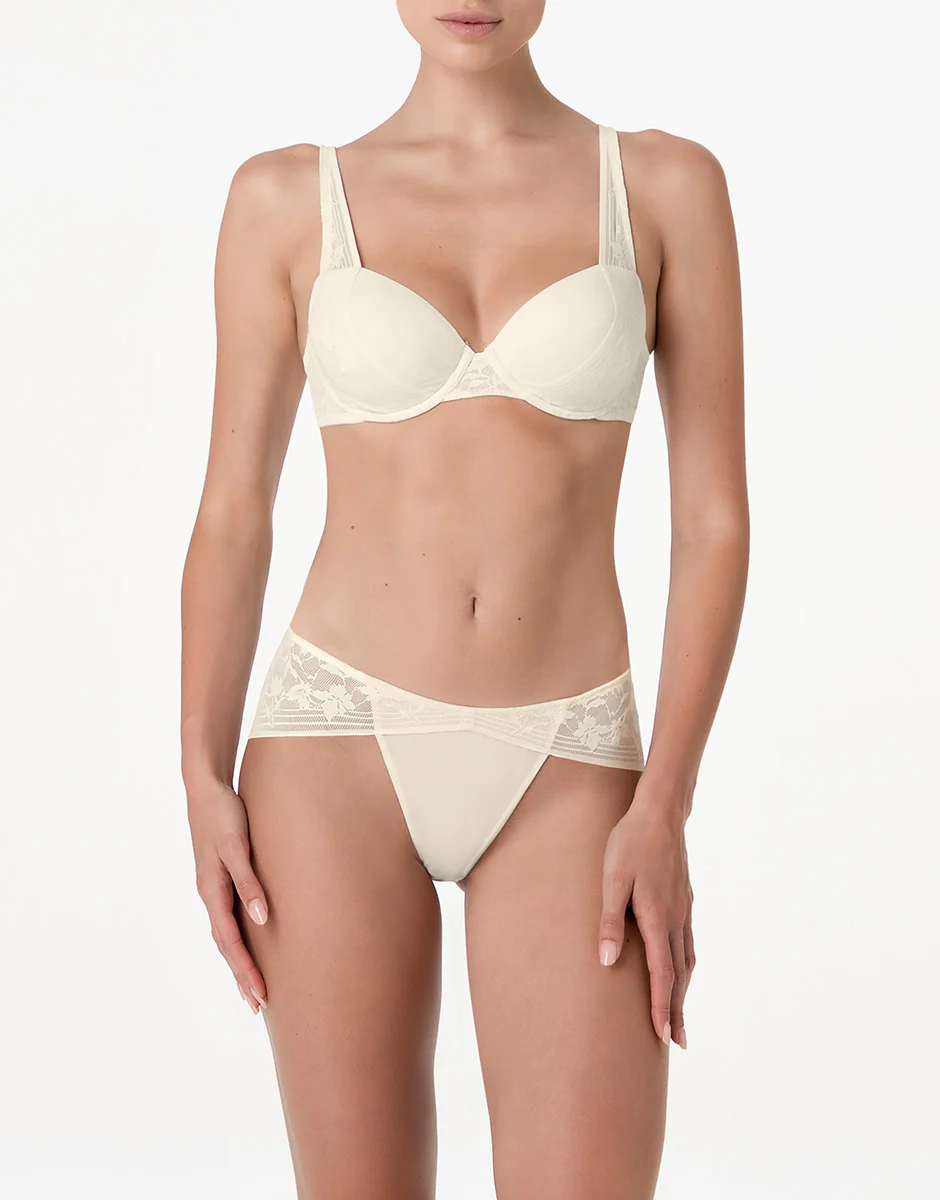 Reggiseno con Ferretto Imbottito Blossom Lace in pizzo, avorio - Image 3