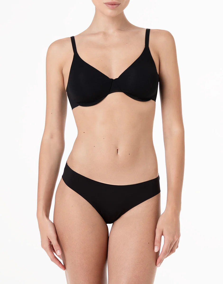 Reggiseno con Ferretto Senza Imbottitura Invisible Essence in microfibra, nero - Image 3