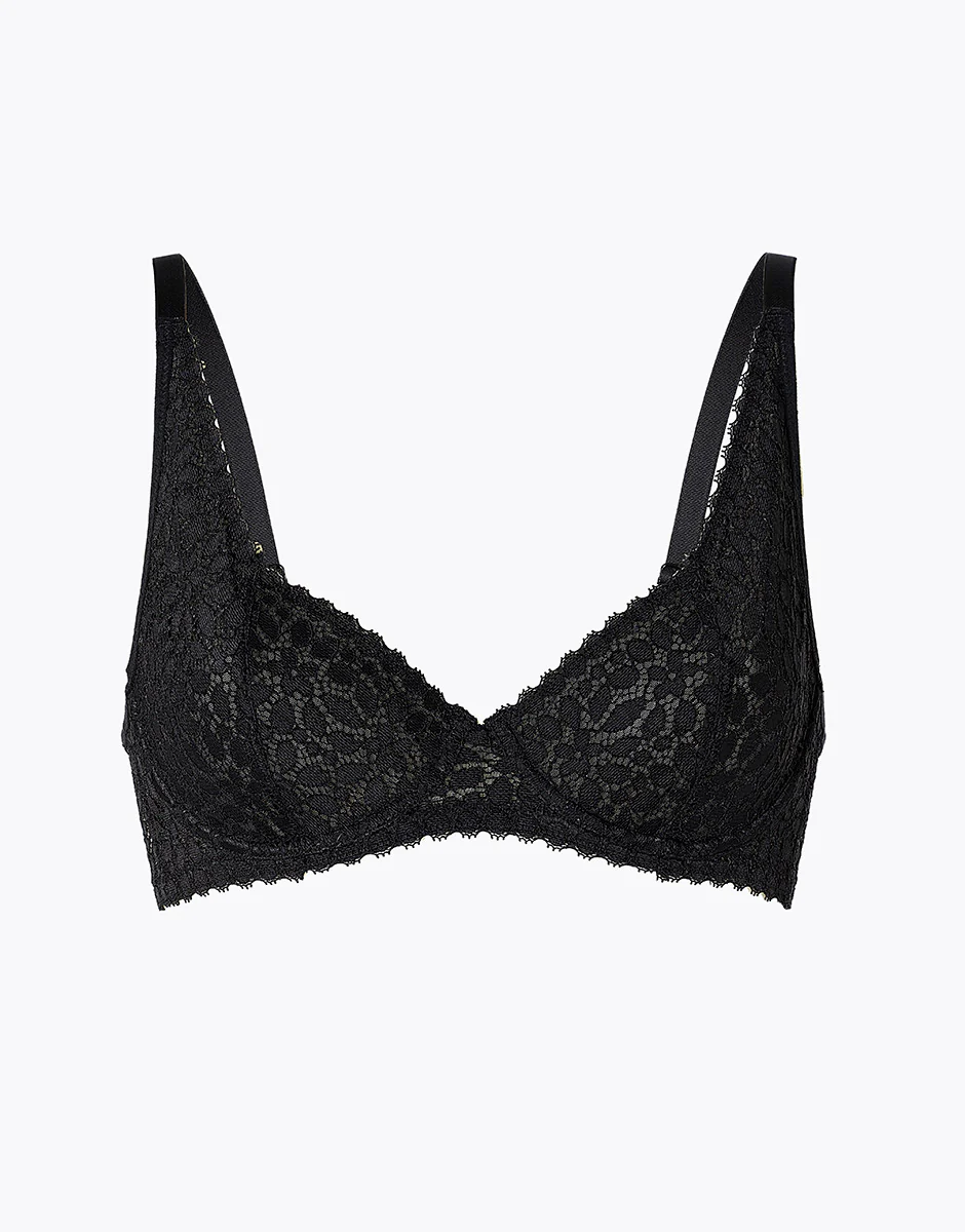 Reggiseno con ferretto taglio a 2 Value Elegance in pizzo elastico, nero - Image 6