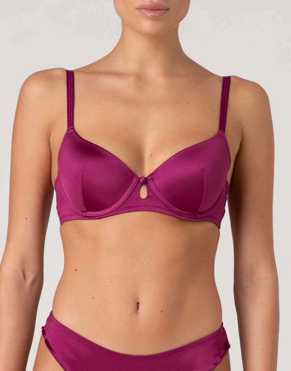 Reggiseno Imbottito con Ferretto Chic Micro in microfibra, lampone viola