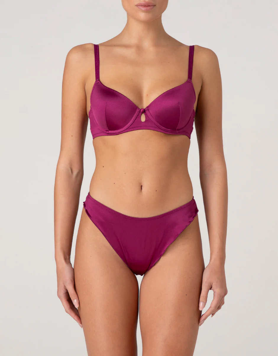 Reggiseno Imbottito con Ferretto Chic Micro in microfibra, lampone viola - Image 3