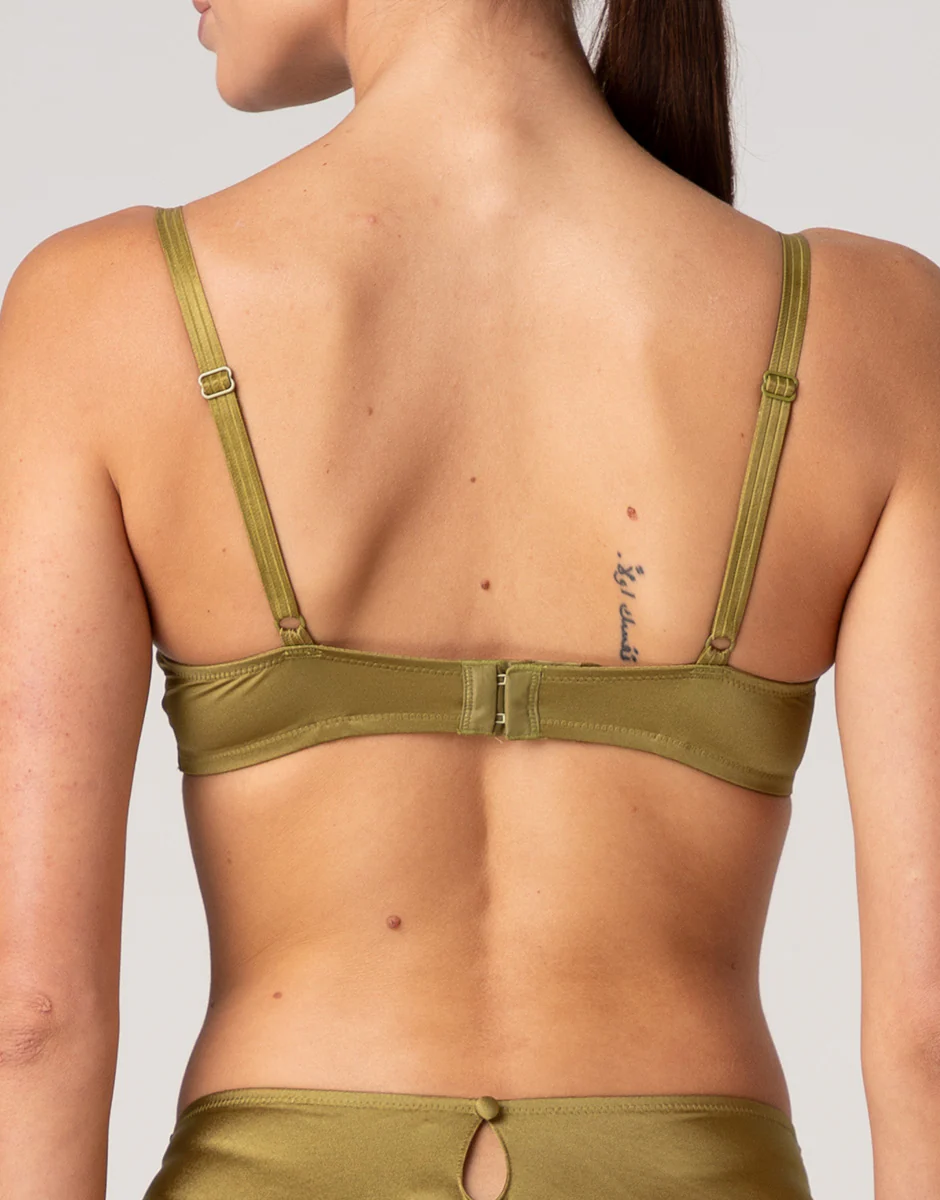 Reggiseno Imbottito con Ferretto Chic Micro in microfibra, verde cardamomo - Image 2
