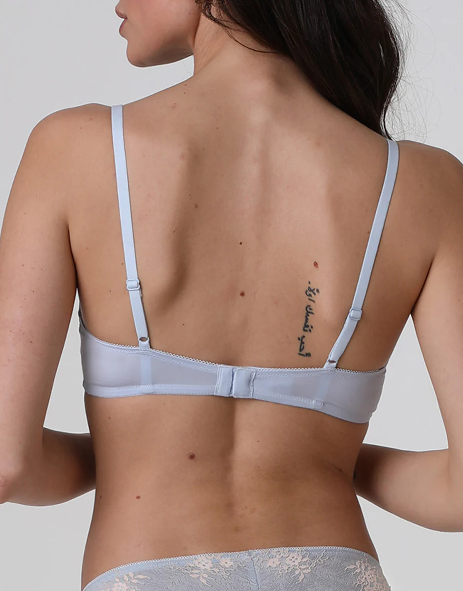 Reggiseno senza ferretto Density Lace in pizzo elastico e microfibra, azzurro - Image 3
