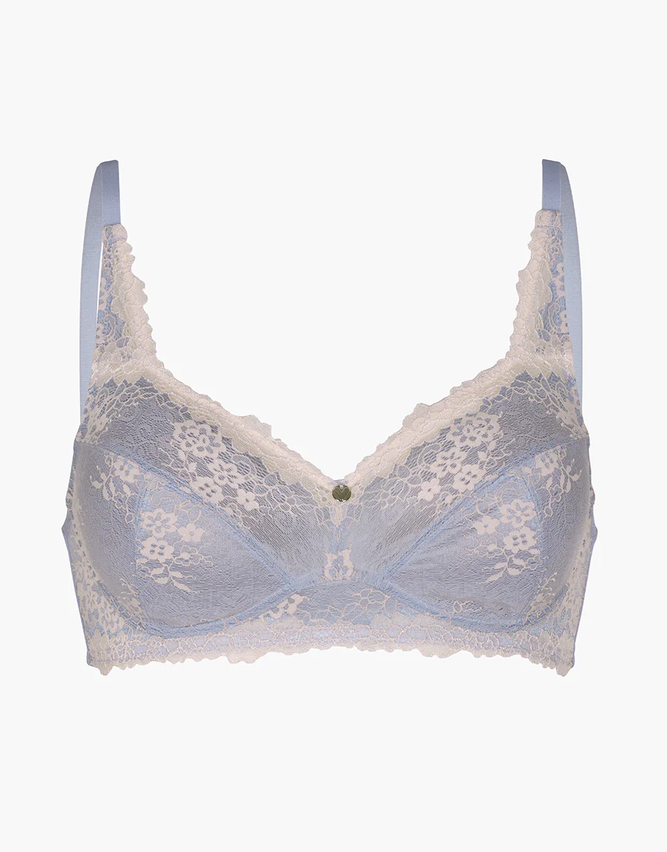 Reggiseno senza ferretto Density Lace in pizzo elastico e microfibra, azzurro - Image 6