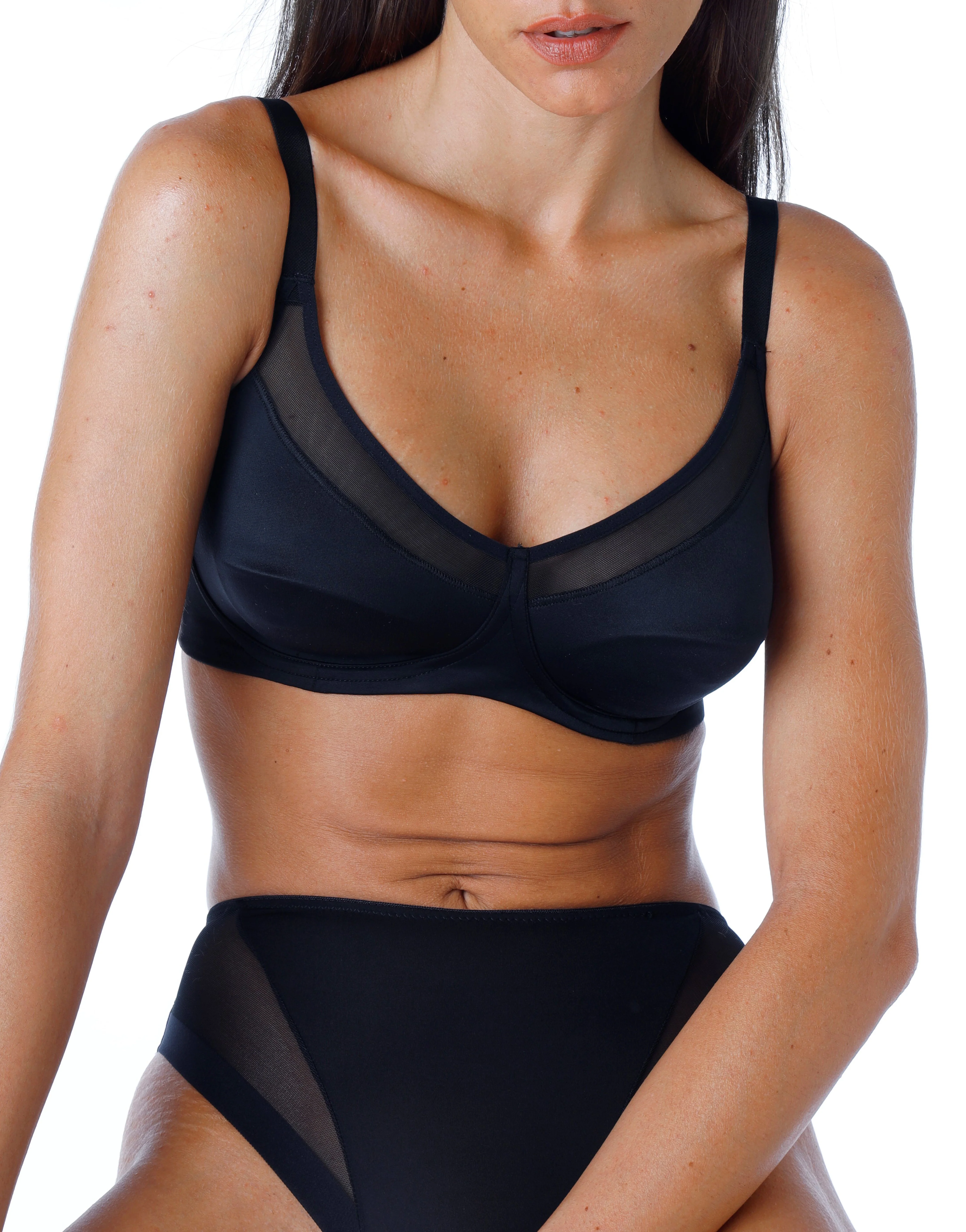 Reggiseno senza ferretto Generous Modern Shaping in microfibra, nero