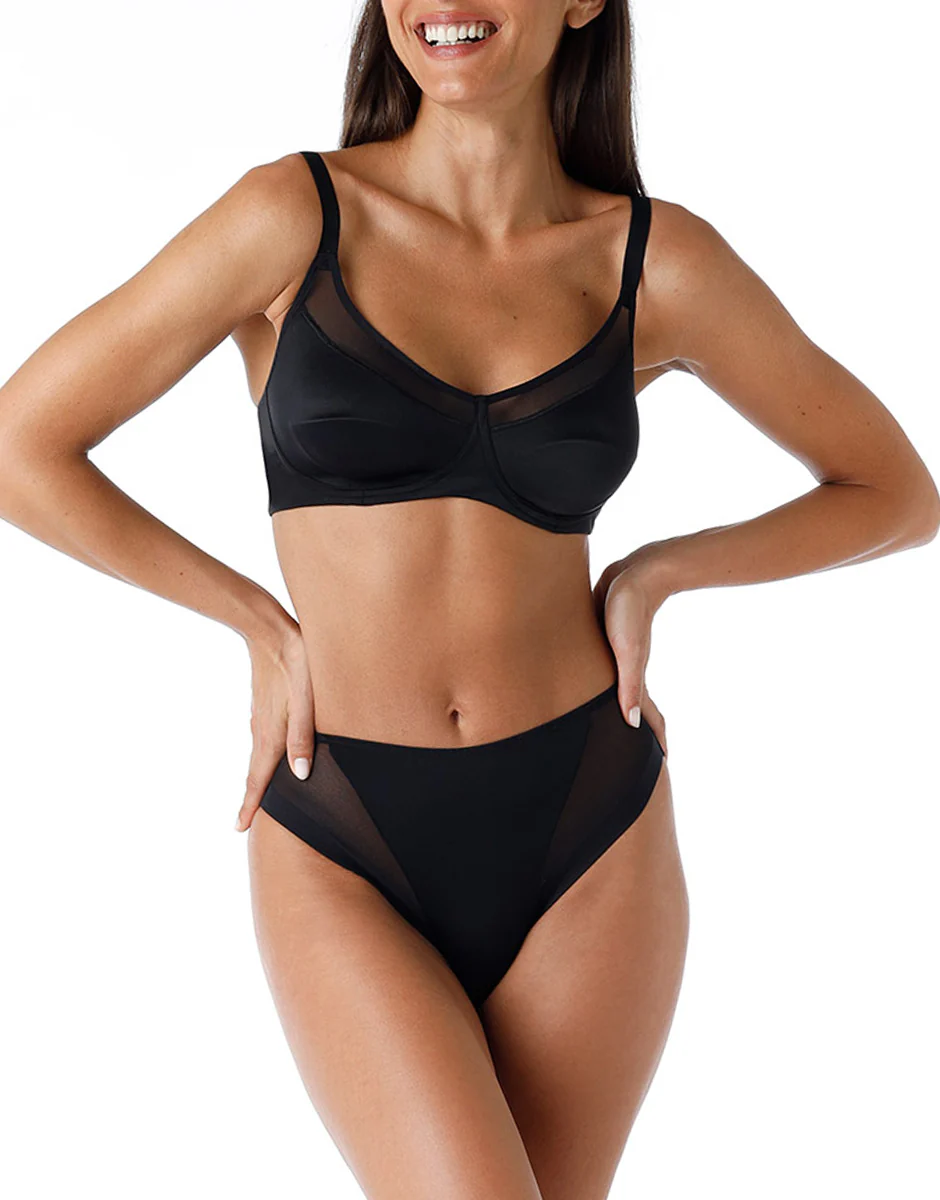 Reggiseno senza ferretto Generous Modern Shaping in microfibra, nero - Image 4
