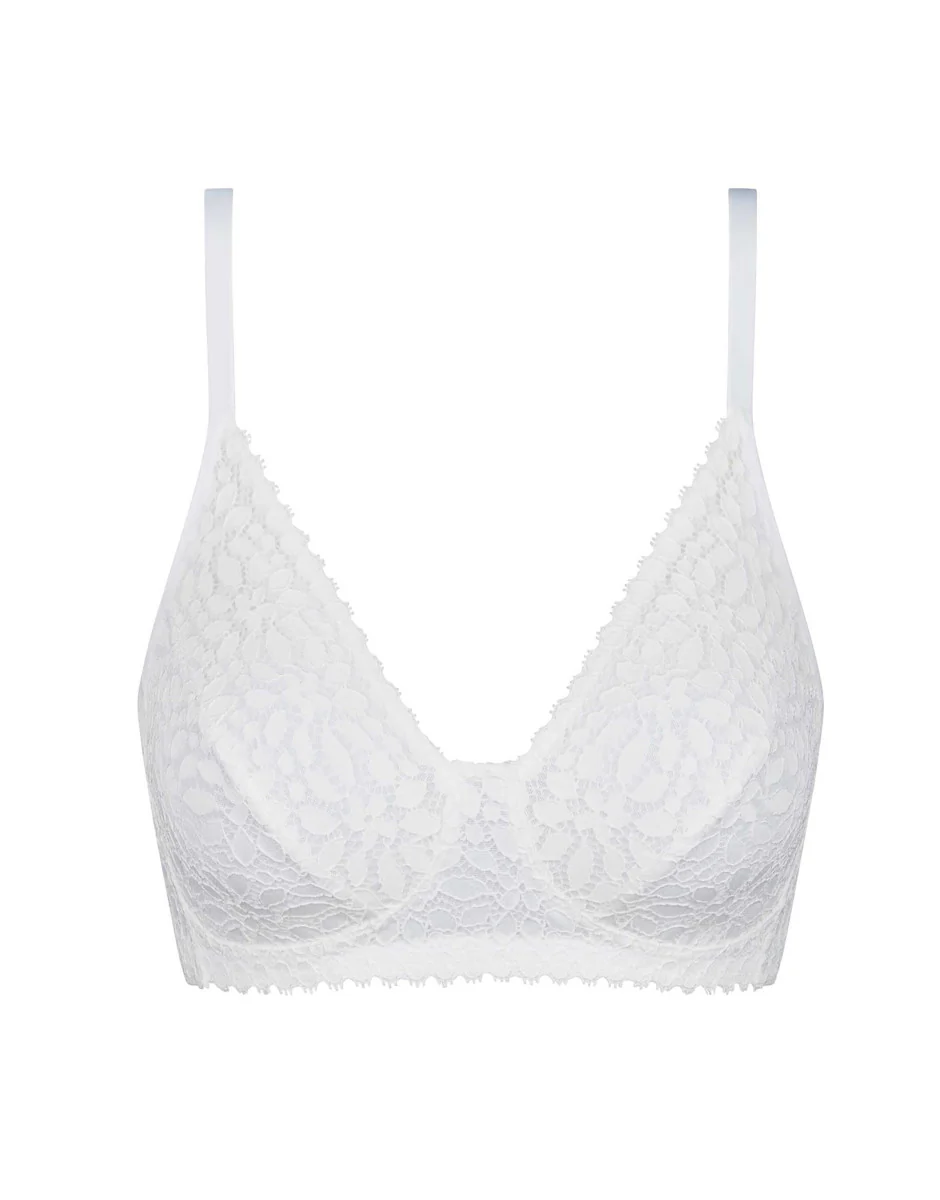 Reggiseno senza ferretto Value Elegance in pizzo elastico, bianco - Image 6