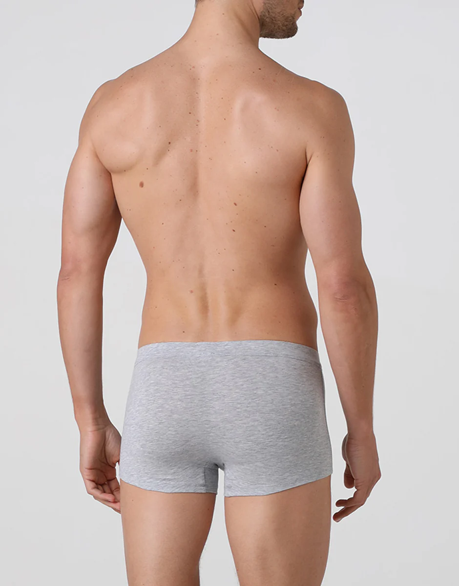 Short boxer Cotton Stretch grigio melange in cotone elasticizzato - Image 3